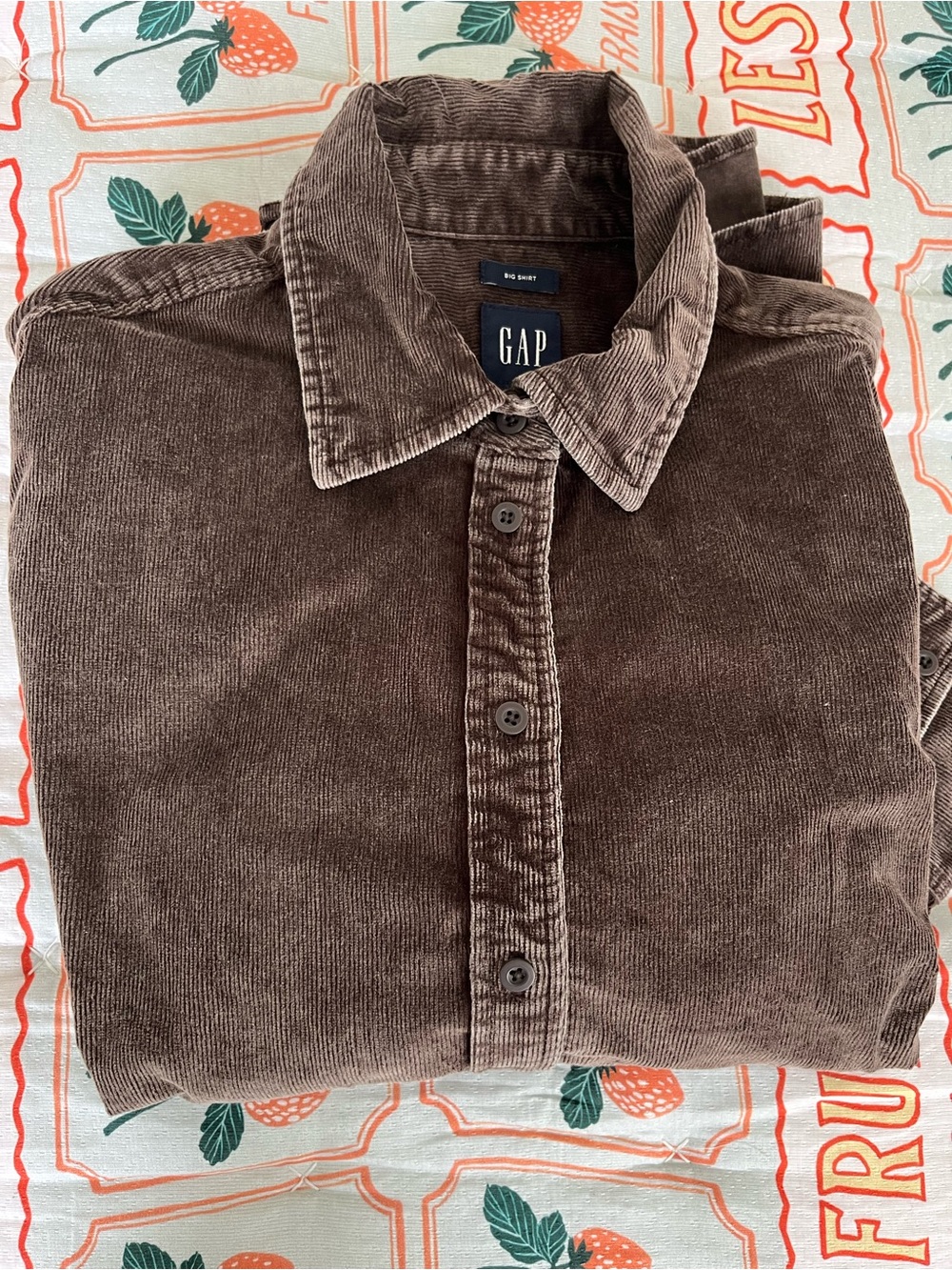 GAP Brown Corduroy Button-Down “Big Shirt” M